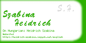 szabina heidrich business card